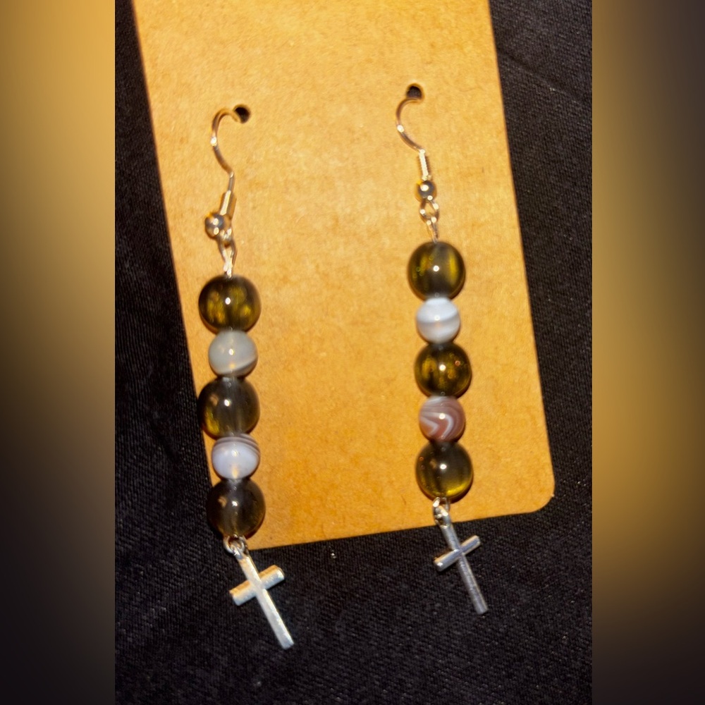 Chic Cross Beaded Earrings